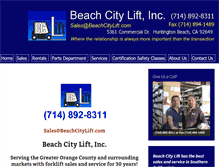 Tablet Screenshot of beachcitylift.com